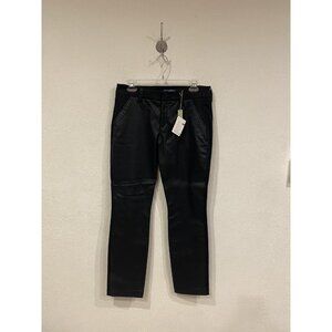 Level 99 Pants Womens 30 Black Chino Skinny Slim Fit Zip Fly Pockets Twill